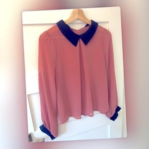 sheer blouse with buttons down back